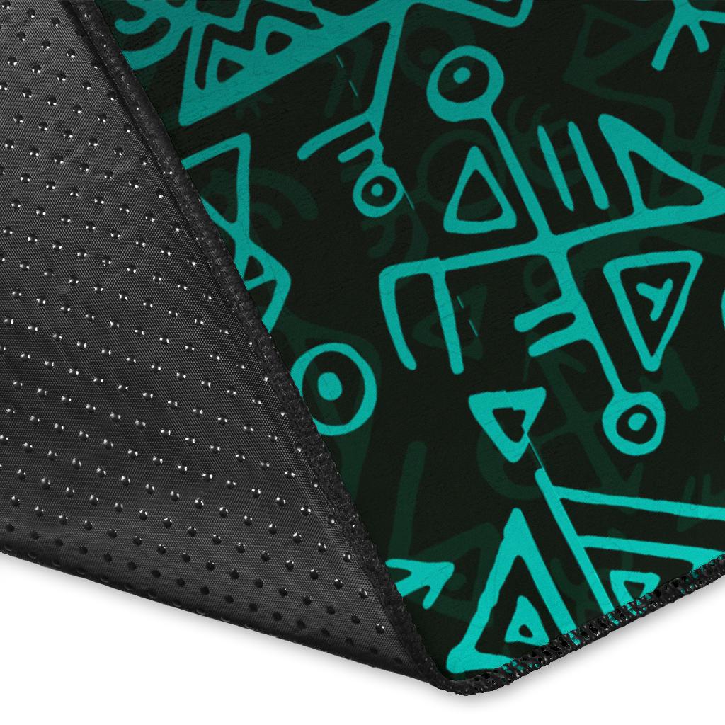 Viking Area Rug Three Raven and Valknut Cyan RLT12 - Wonder Print Shop