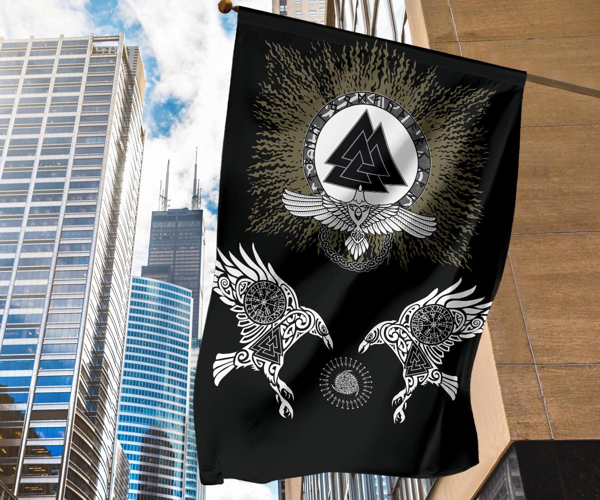 Viking Garden Flag Raven, Valknut and Vegvisir RLT12 - Wonder Print Shop