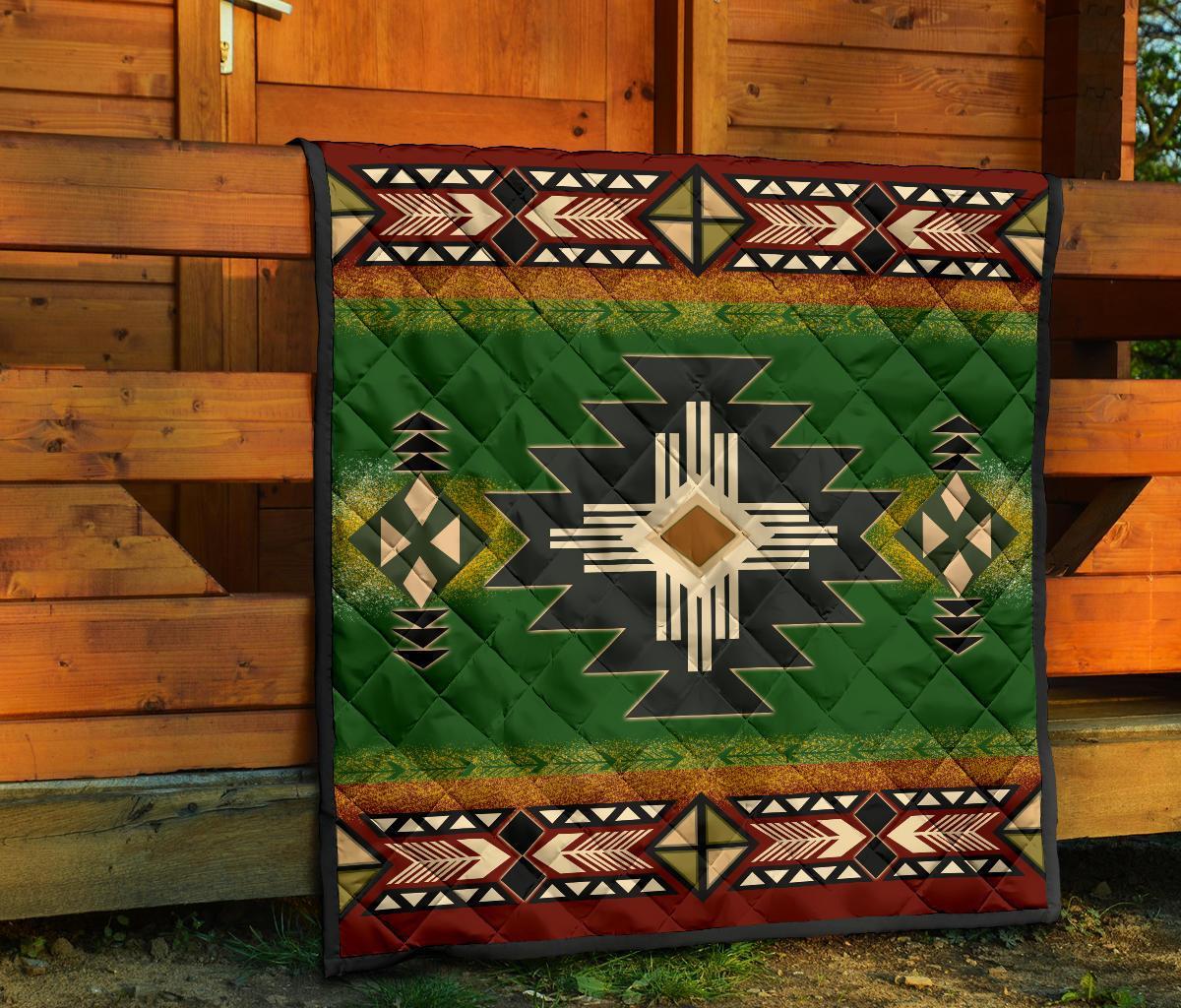 Southwest Green Symbol Native American Premium Quilt LT10 - Wonder Print Shop