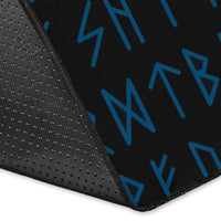 Viking Area Rug, Fenrir Raven and Vegvisir Tattoo Cyan RLT12 - Wonder Print Shop