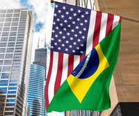 US Flag with Brazil Flag - Wonder Print Shop