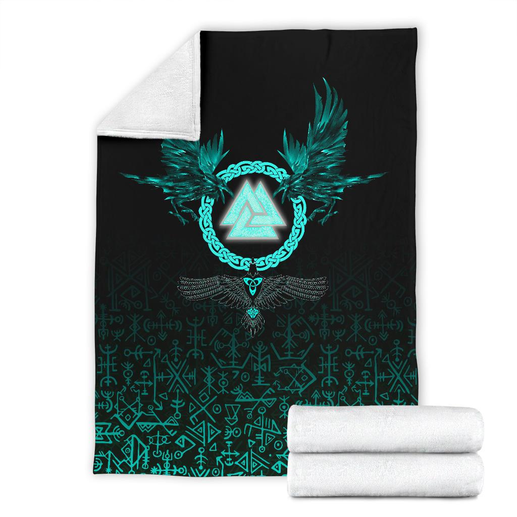 viking-premium-blanket-three-raven-and-valknut-cyan