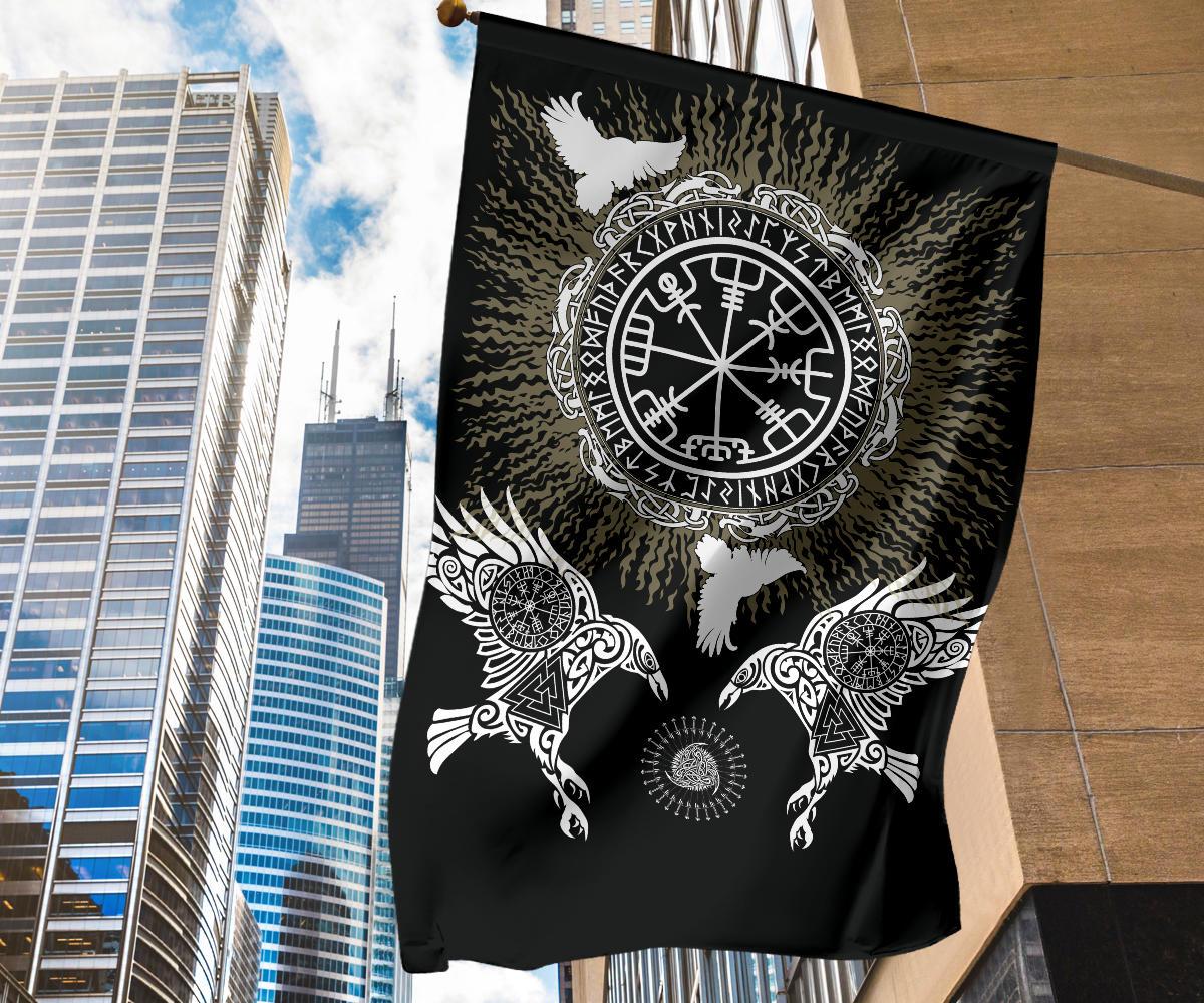 Viking Garden Flag Raven, Valknut and Vegvisir RLT12 - Wonder Print Shop