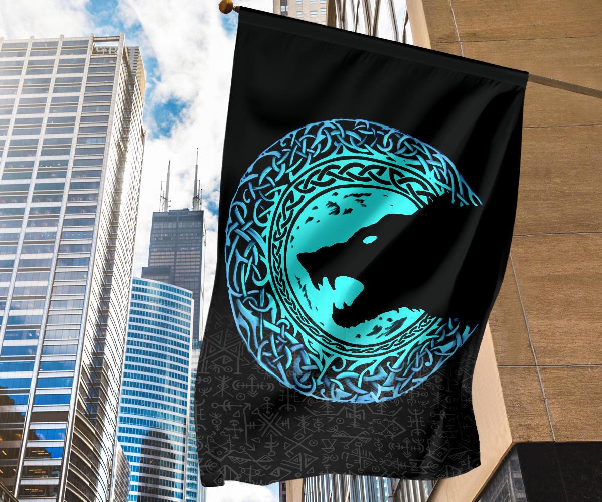 Viking Flag Fenrir Norse Wolf RLT12 - Wonder Print Shop
