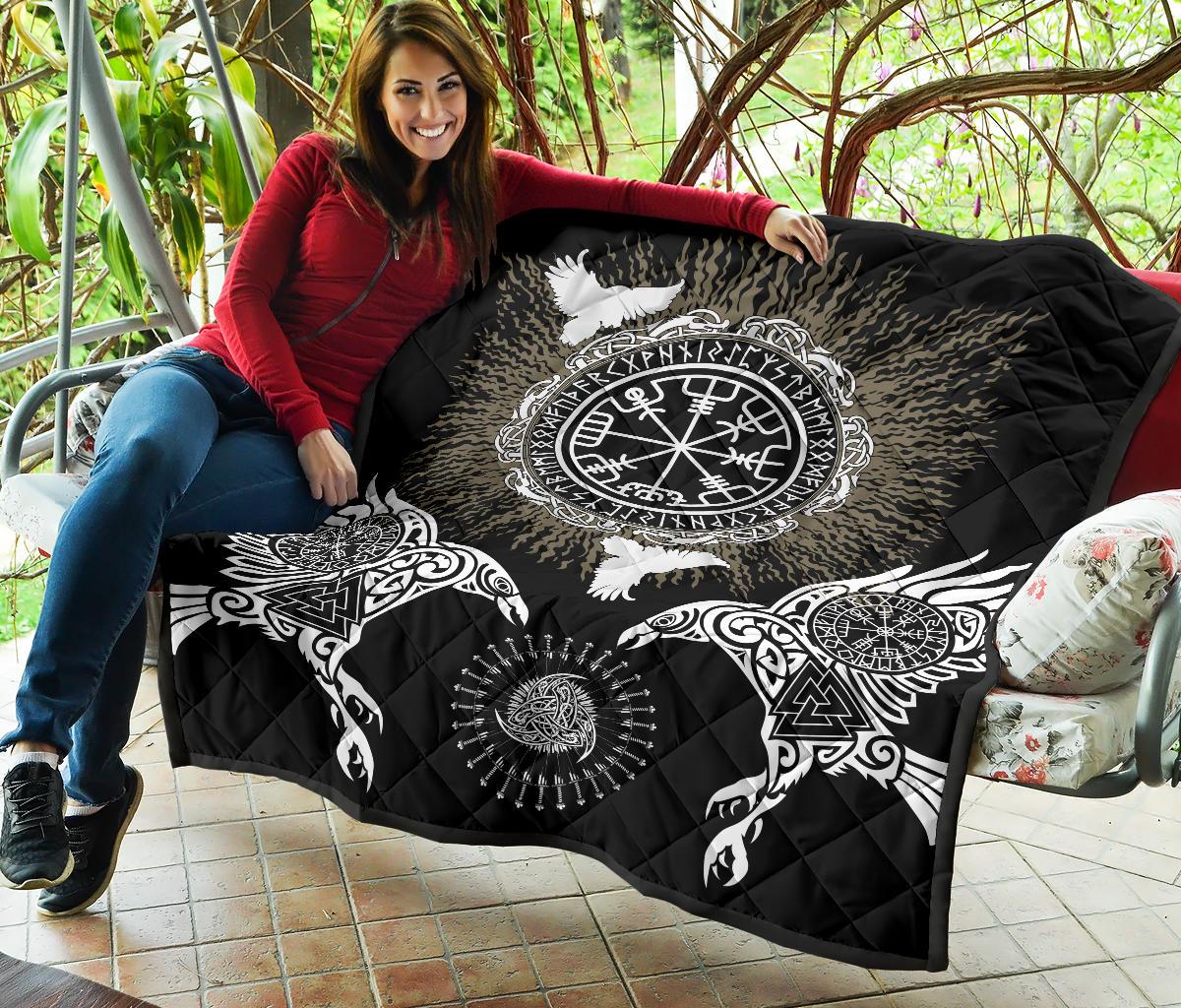 Viking Premium Quilt Raven, Valknut and Vegvisir RLT12 - Wonder Print Shop