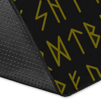 Viking Area Rug, Fenrir Raven and Vegvisir Tattoo Yellow RLT12 - Wonder Print Shop