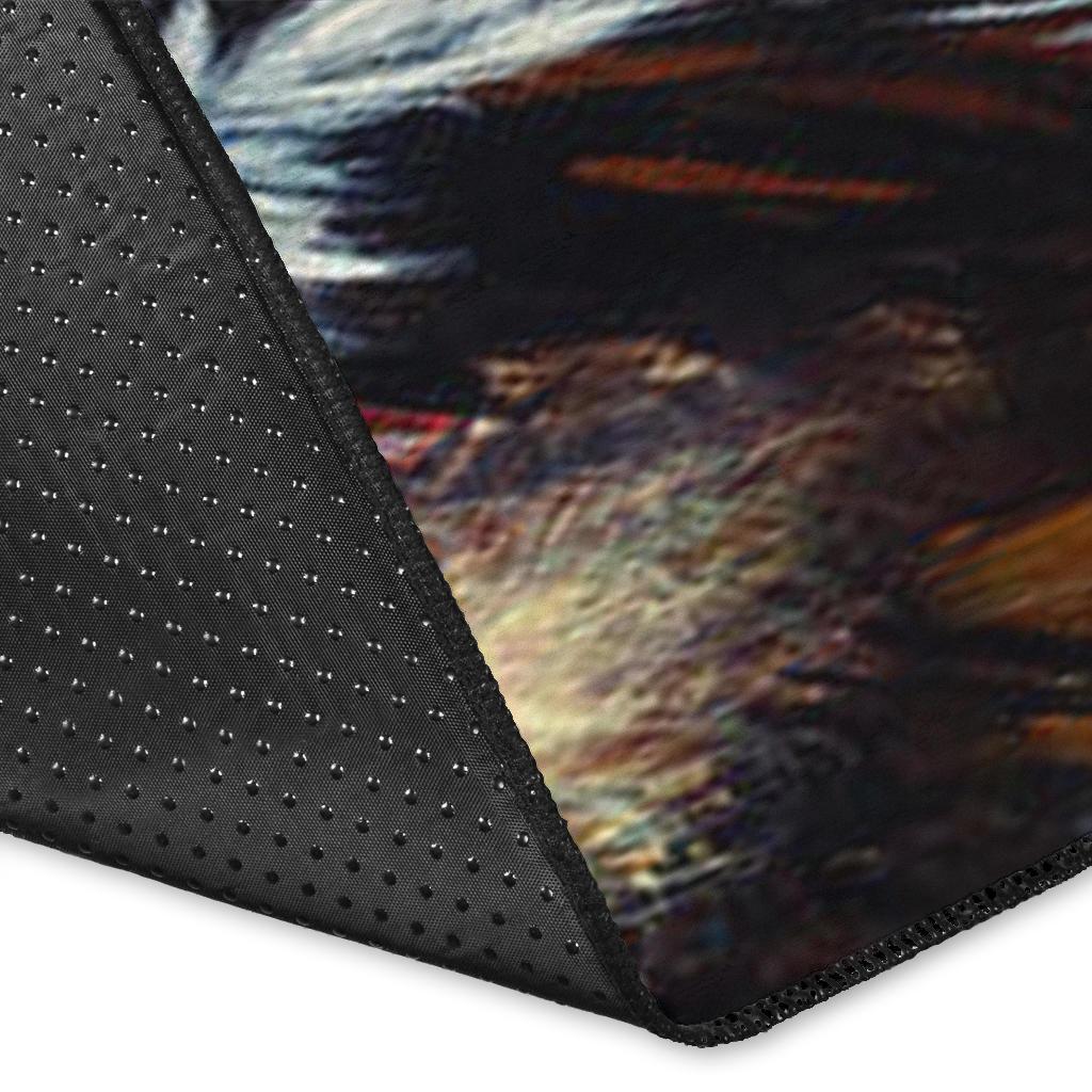 Native Women With Wolf Native American Area Rug LT10 - Wonder Print Shop