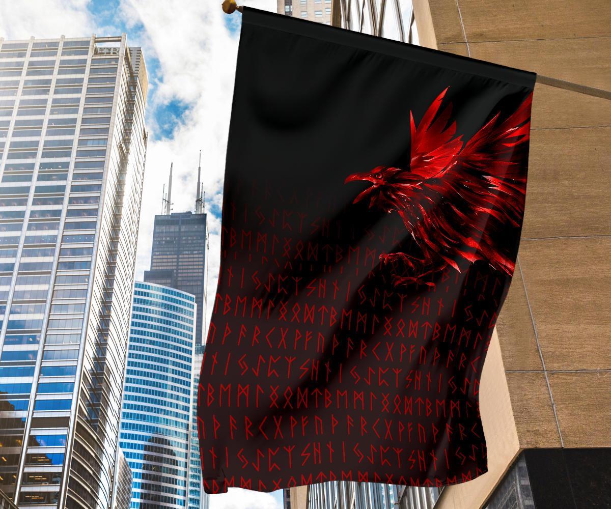 Viking Garden Flag The Raven Of Odin Rune, Red RLT12 - Wonder Print Shop