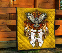 Owl Yellow Native American Premium Quilt LT10 - Wonder Print Shop