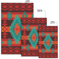 Red Geometric Pattern Area Rug LT10 - Wonder Print Shop