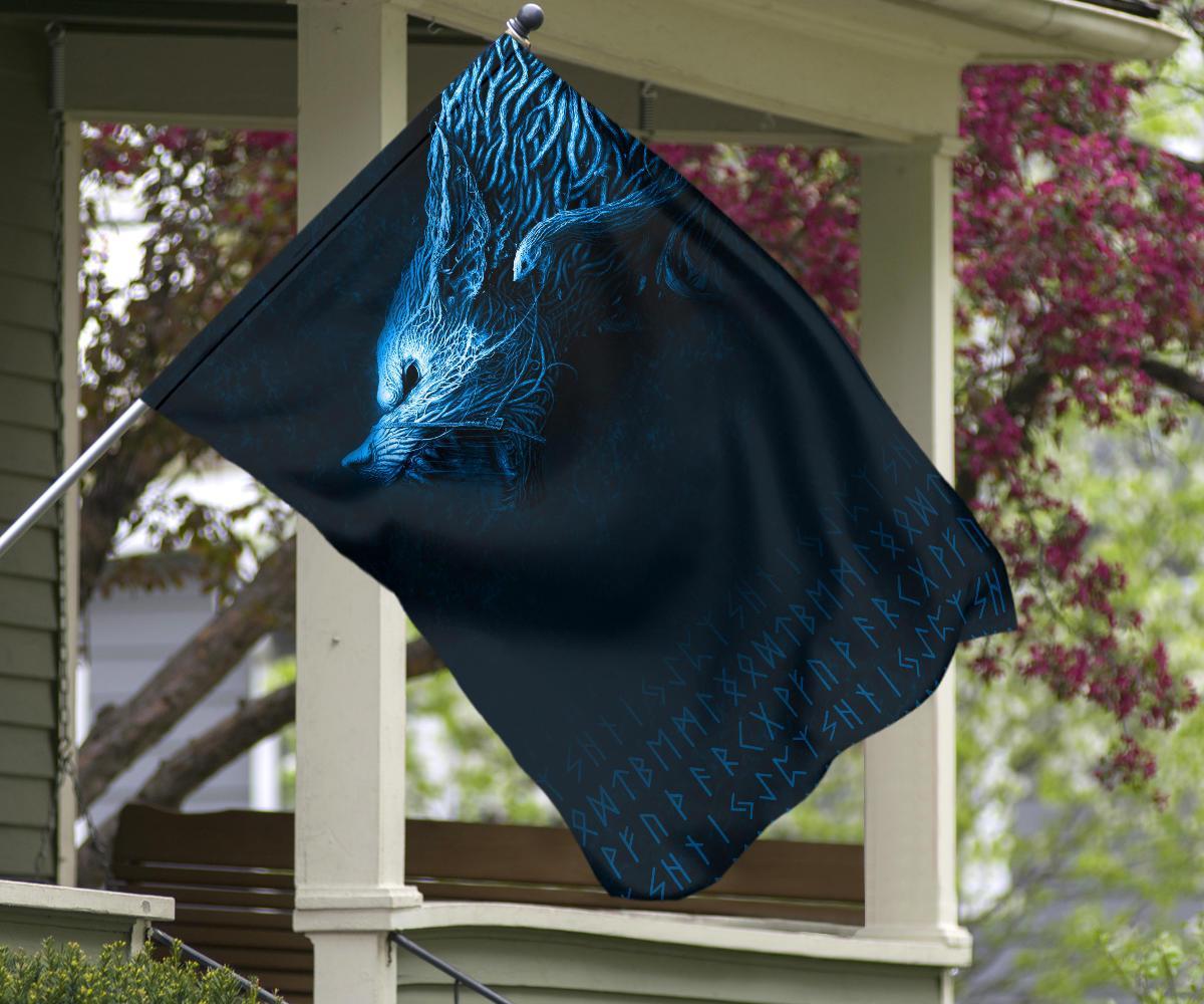 Viking Flag, Fenrir Wolf RLT12 - Wonder Print Shop