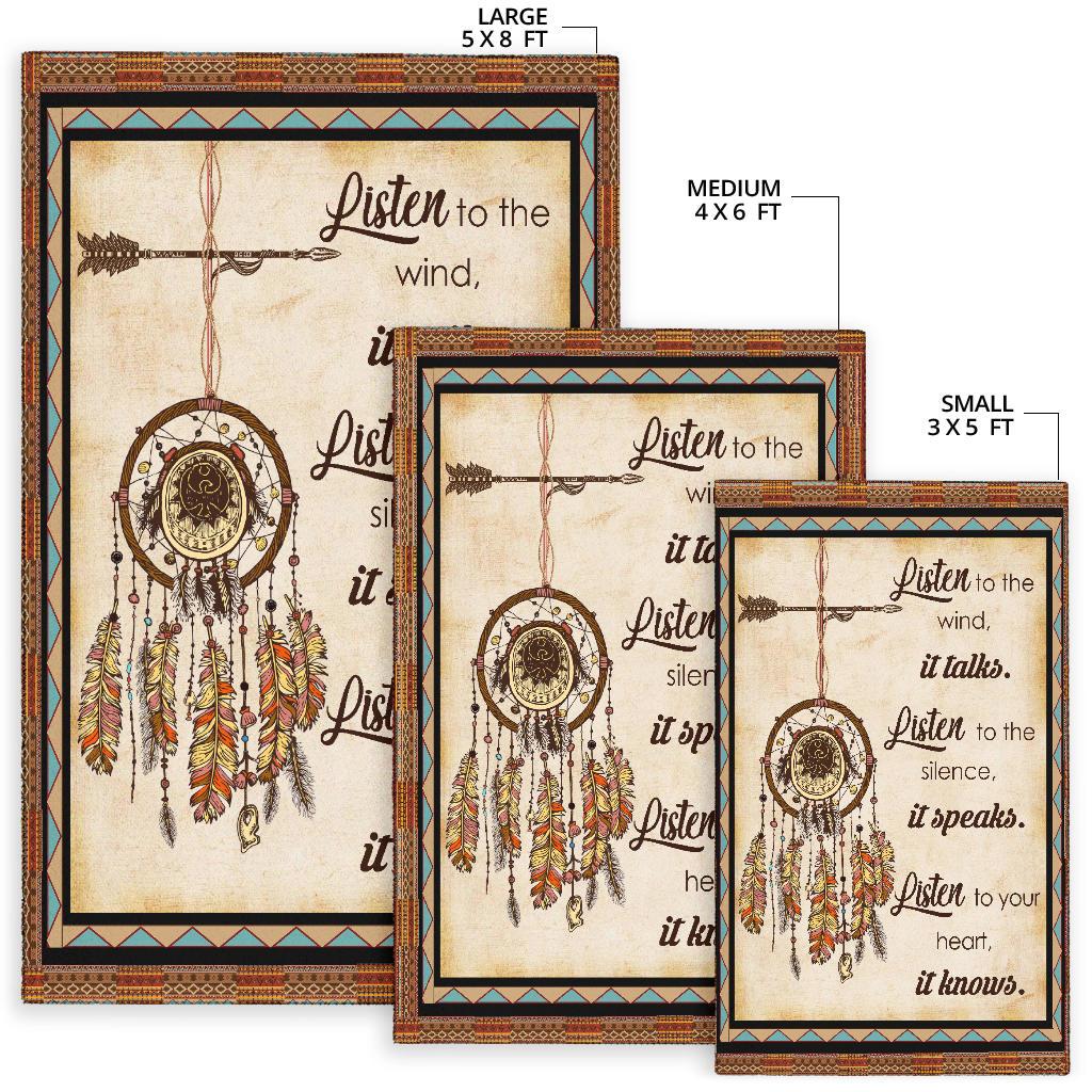 Listen To The Wind It Talks Native American Area Rug LT10 - Wonder Print Shop