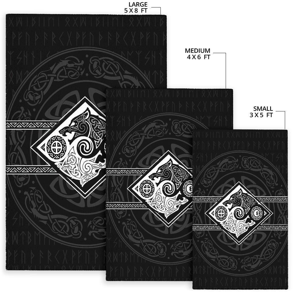 Vikings Area Rug The Wolves, Skoll and Hati RLT12 - Wonder Print Shop