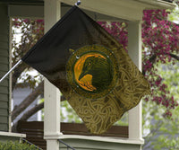 Viking Flag, Ethnic Odin Raven Gold RLT12 - Wonder Print Shop