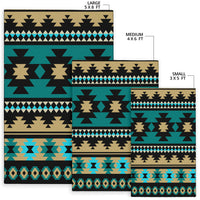 Green Ethnic Aztec Pattern Area Rug LT10 - Wonder Print Shop