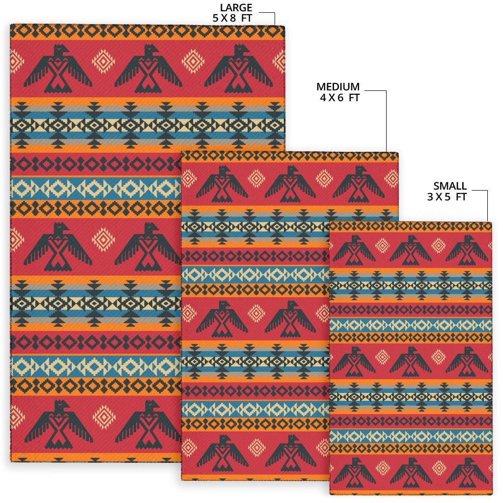 Red Thunderbird Native American Design Area Rug LT10 - Wonder Print Shop