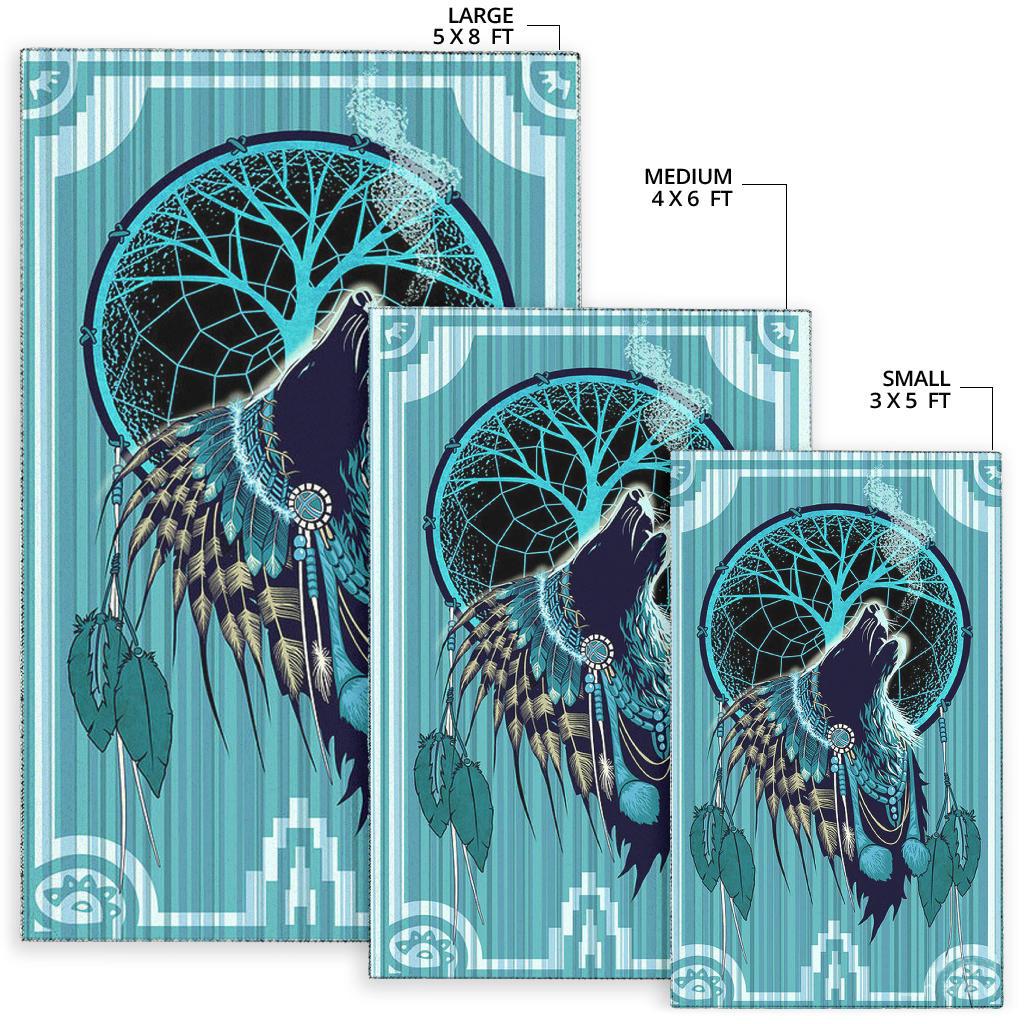 Wolf Chief Native American Area Rug LT10 - Wonder Print Shop