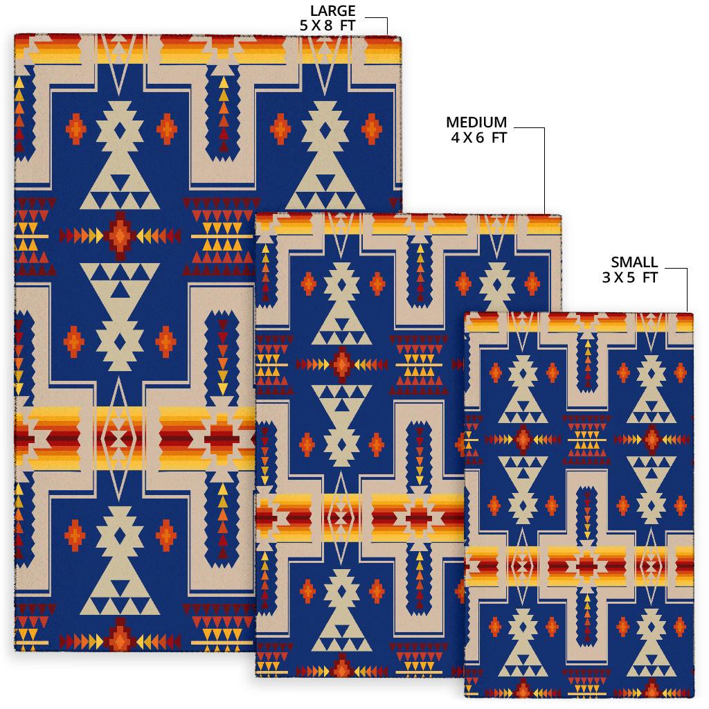 Navy Tribe Design Native American Area Rug LT10 - Wonder Print Shop