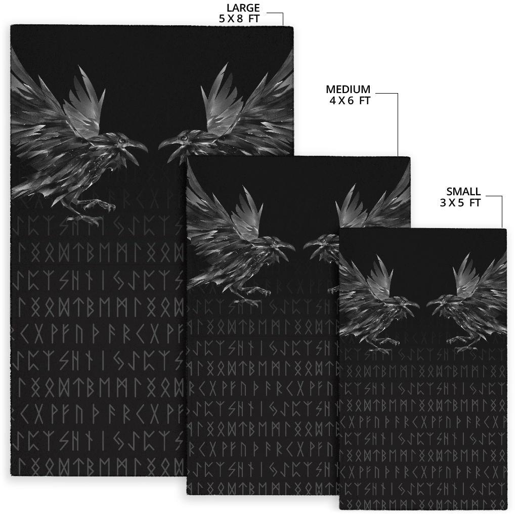 Viking Area Rug Odin Huginn and Muninn Rune RLT12 - Wonder Print Shop