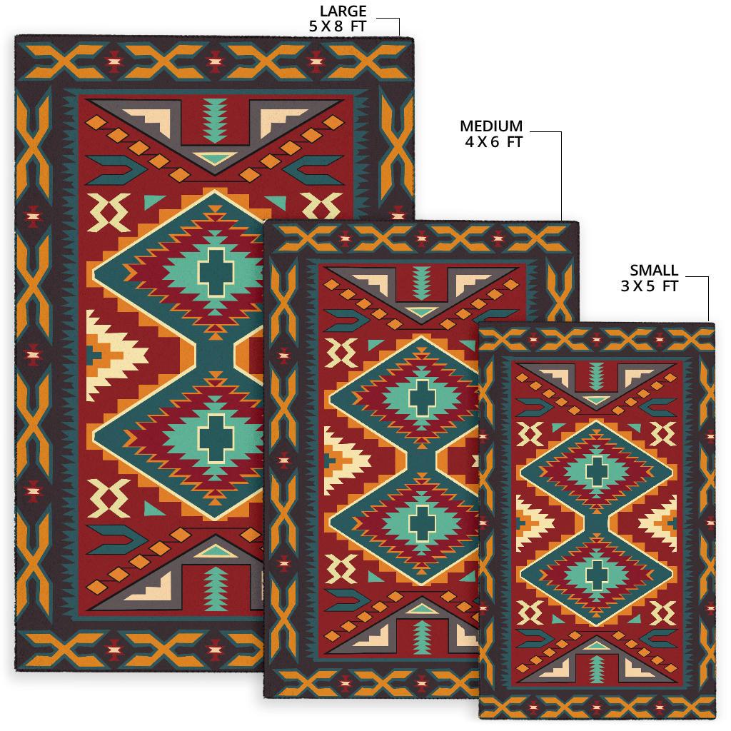 Native American Red Pattern Area Rug LT10 - Wonder Print Shop