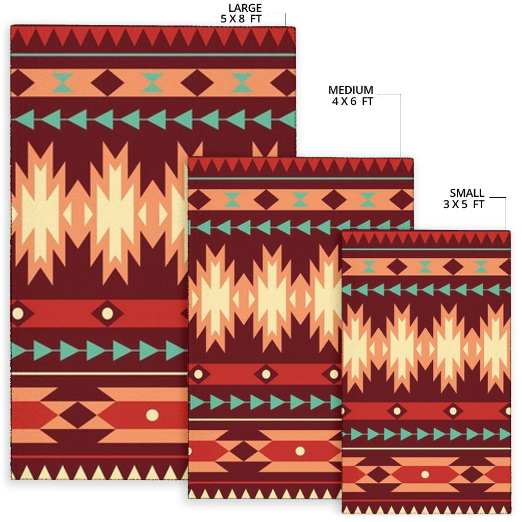 Red Ethnic Pattern Area Rug LT10 - Wonder Print Shop