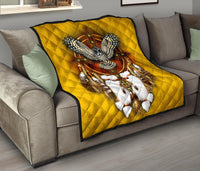 Owl Yellow Native American Premium Quilt LT10 - Wonder Print Shop