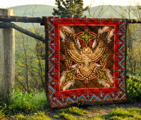 Native American Pattern Red Mandala Premium Quilt LT10 - Wonder Print Shop