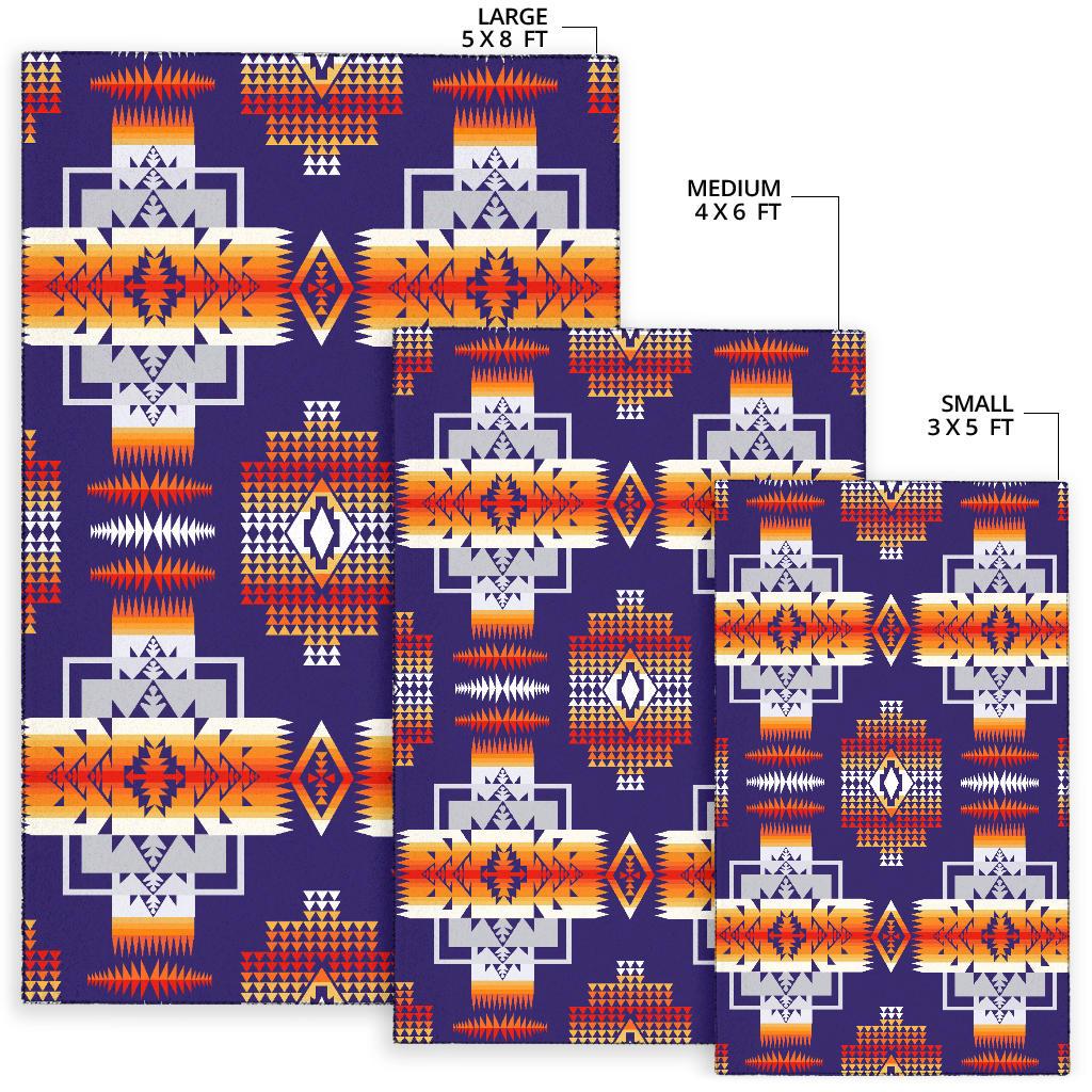 Purple Tribes Pattern Native American Area Rug LT10 - Wonder Print Shop