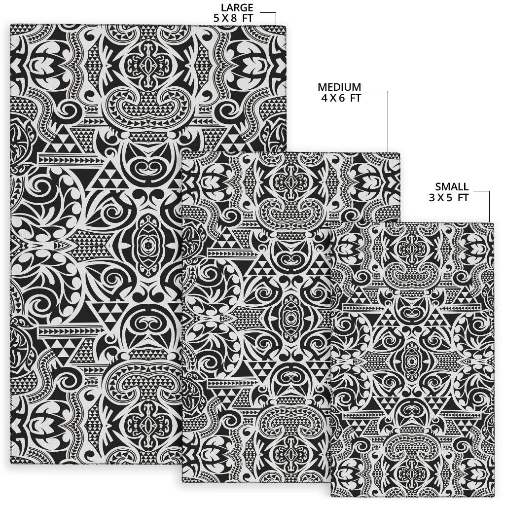 Polynesian Gray Area Rug - Wonder Print Shop
