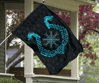 Viking Garden Flag, Aegishjalmur Helm Of Awe Blue Edition RLT12 - Wonder Print Shop