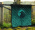 Viking Premium Quilt, Ethnic Odin Raven Cyan RLT12 - Wonder Print Shop