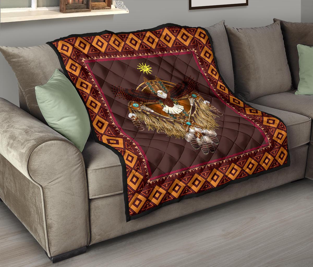 Eagle Sun Symbols Native American Premium Quilt LT10 - Wonder Print Shop