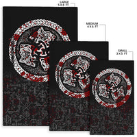 Viking Area Rug Fierce Blood Wolf Symbol Of A Viking Nordic RLT12 - Wonder Print Shop