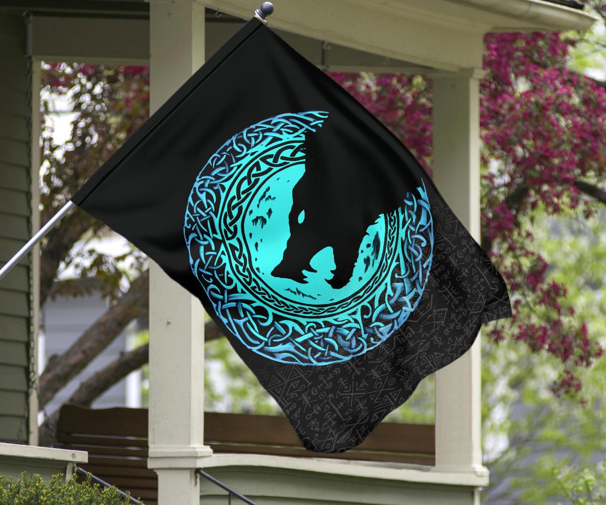 Viking Flag Fenrir Norse Wolf RLT12 - Wonder Print Shop