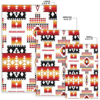 White Native Tribes Pattern Native American Area Rug LT10 - Wonder Print Shop