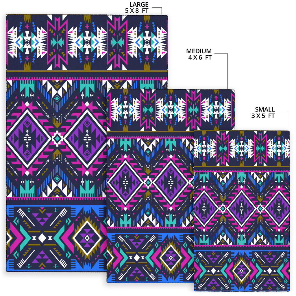 Purple Tribe Pattern Area Rug LT10 - Wonder Print Shop
