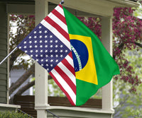 US Flag with Brazil Flag - Wonder Print Shop