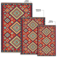 Geometric Red and Green Pattern Area Rug LT10 - Wonder Print Shop