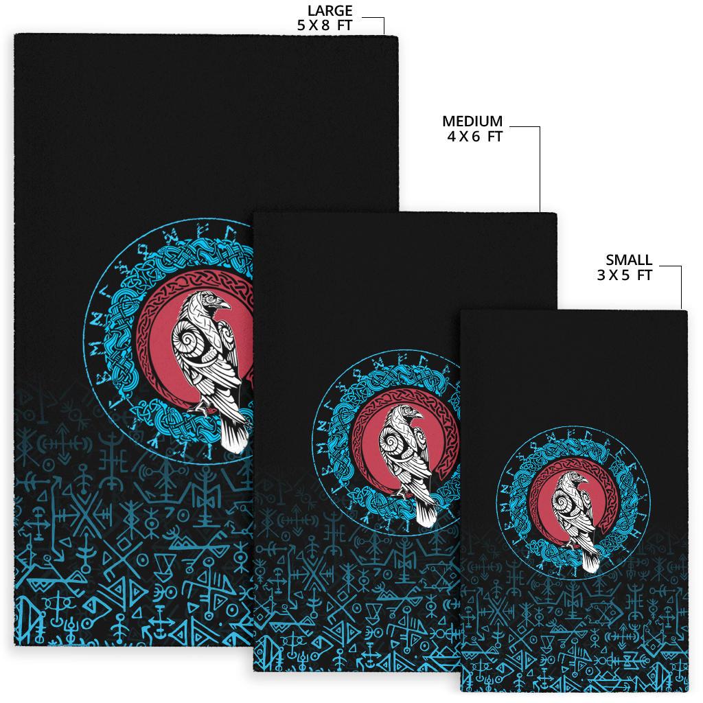 Viking Area Rug Raven Celtic Cyan RLT12 - Wonder Print Shop