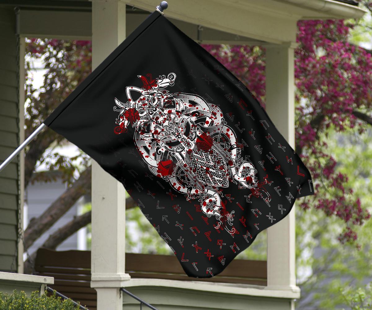 Viking Tyr Tattoo Blood Garden Flag RLT12 - Wonder Print Shop