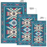 Blue Pink Pattern Native American Area Rug LT10 - Wonder Print Shop