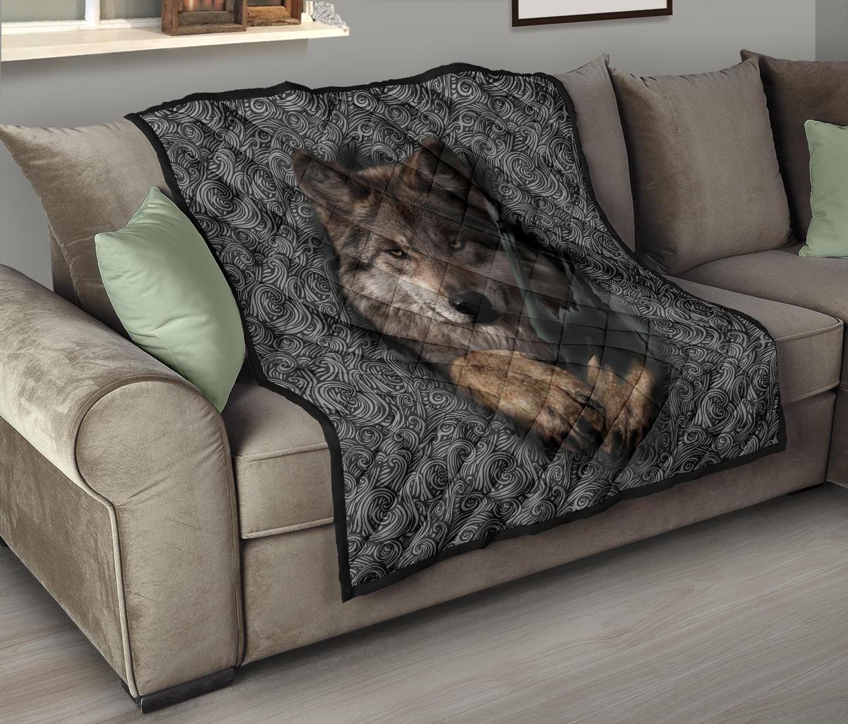 Wolf Escape Native American Premium Quilt LT10 - Wonder Print Shop