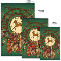 Horse pride rug size chart: large 5x8 ft, medium 4x6 ft, small 3x5 ft