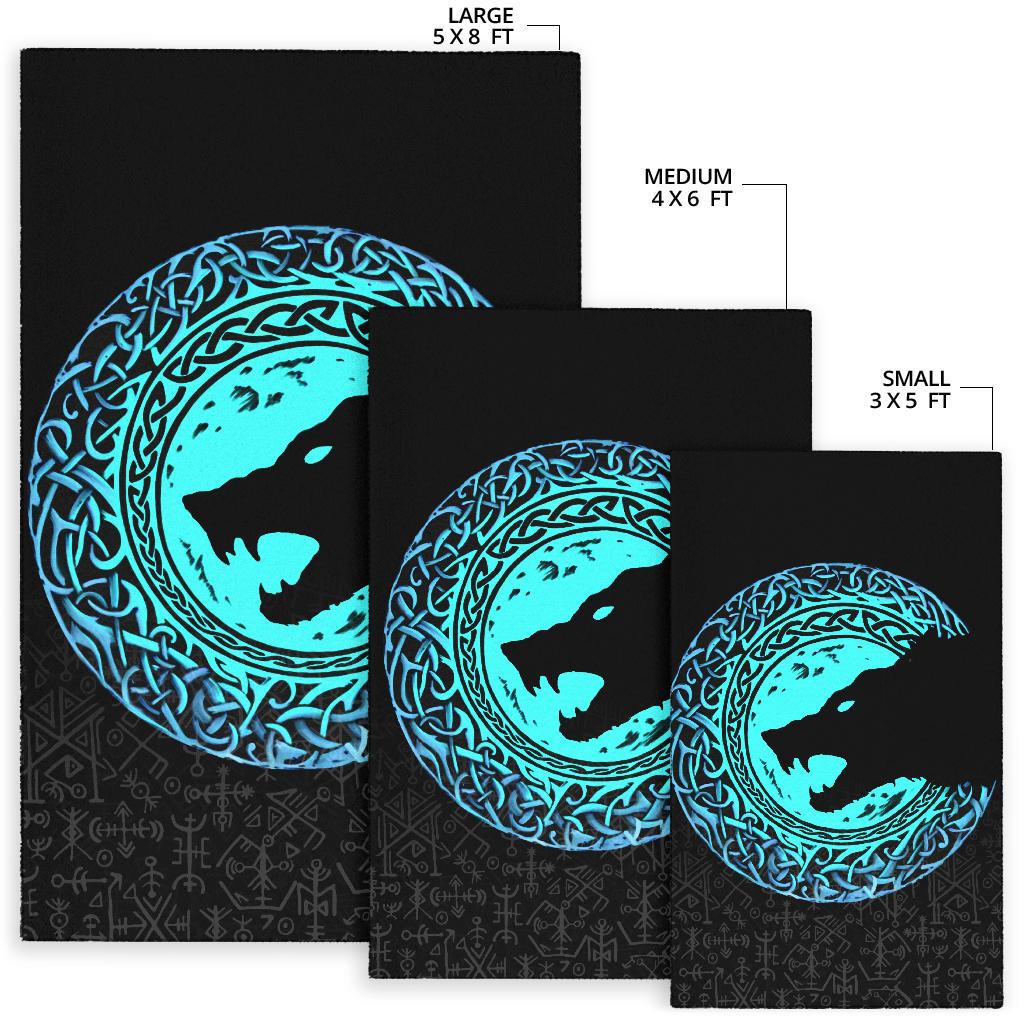 Viking Area Rug Fenrir Norse Wolf RLT12 - Wonder Print Shop