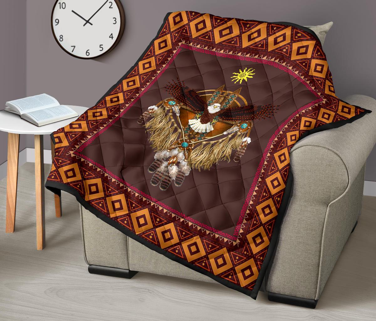 Eagle Sun Symbols Native American Premium Quilt LT10 - Wonder Print Shop