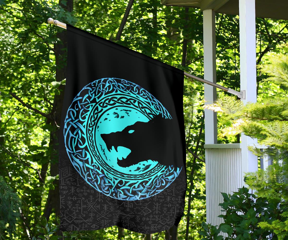 Viking Flag Fenrir Norse Wolf RLT12 - Wonder Print Shop