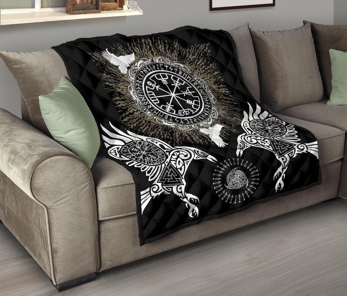 Viking Premium Quilt Raven, Valknut and Vegvisir RLT12 - Wonder Print Shop