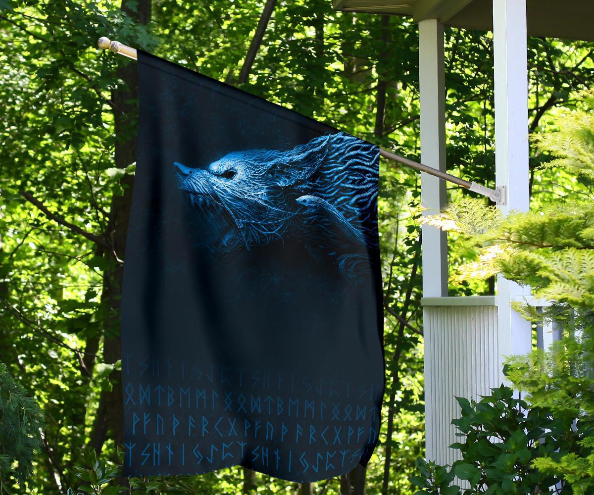 Viking Flag, Fenrir Wolf RLT12 - Wonder Print Shop