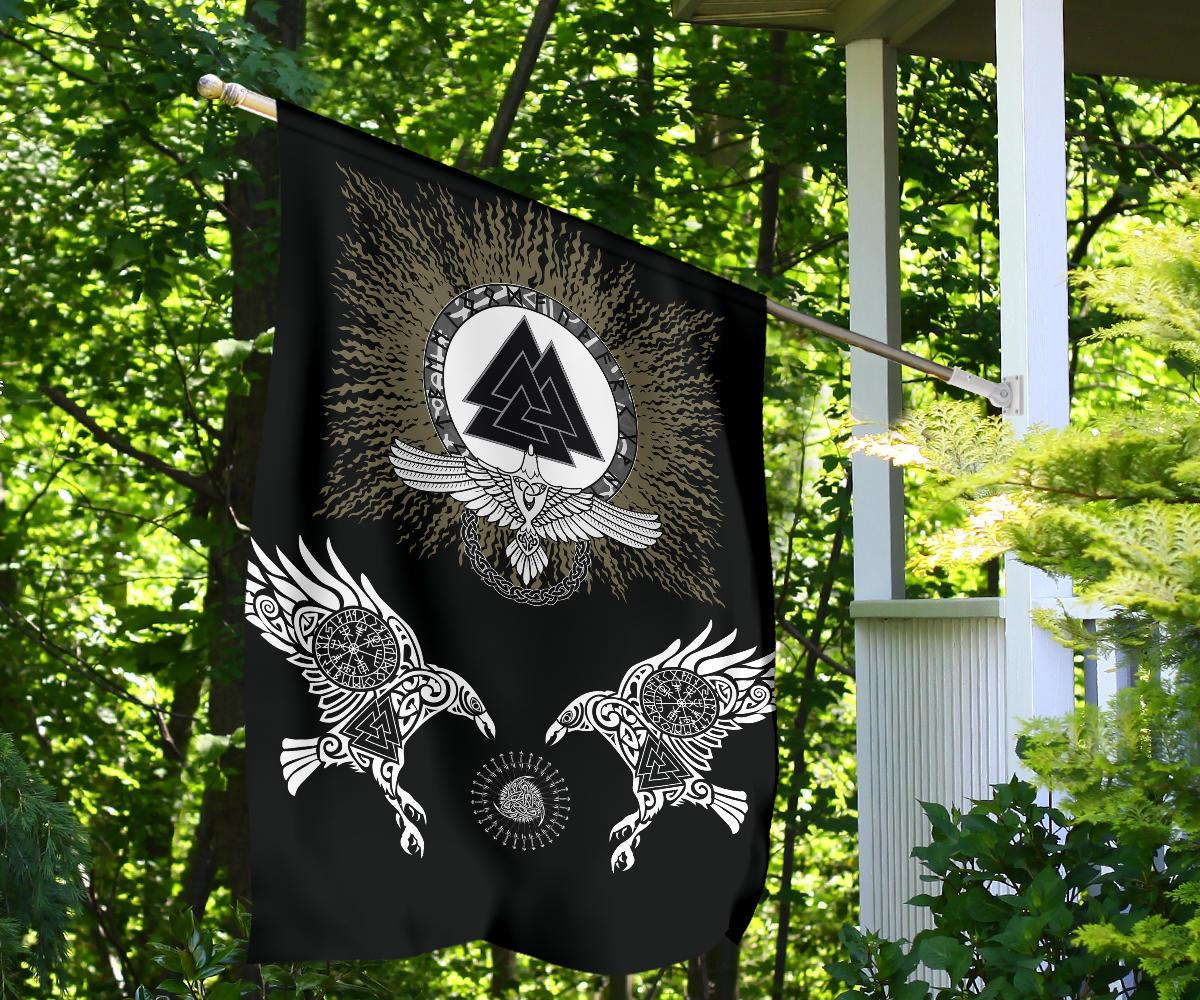Viking Garden Flag Raven, Valknut and Vegvisir RLT12 - Wonder Print Shop