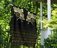 Viking Flag, Fenrir Raven and Vegvisir Tattoo Yellow RLT12 - Wonder Print Shop